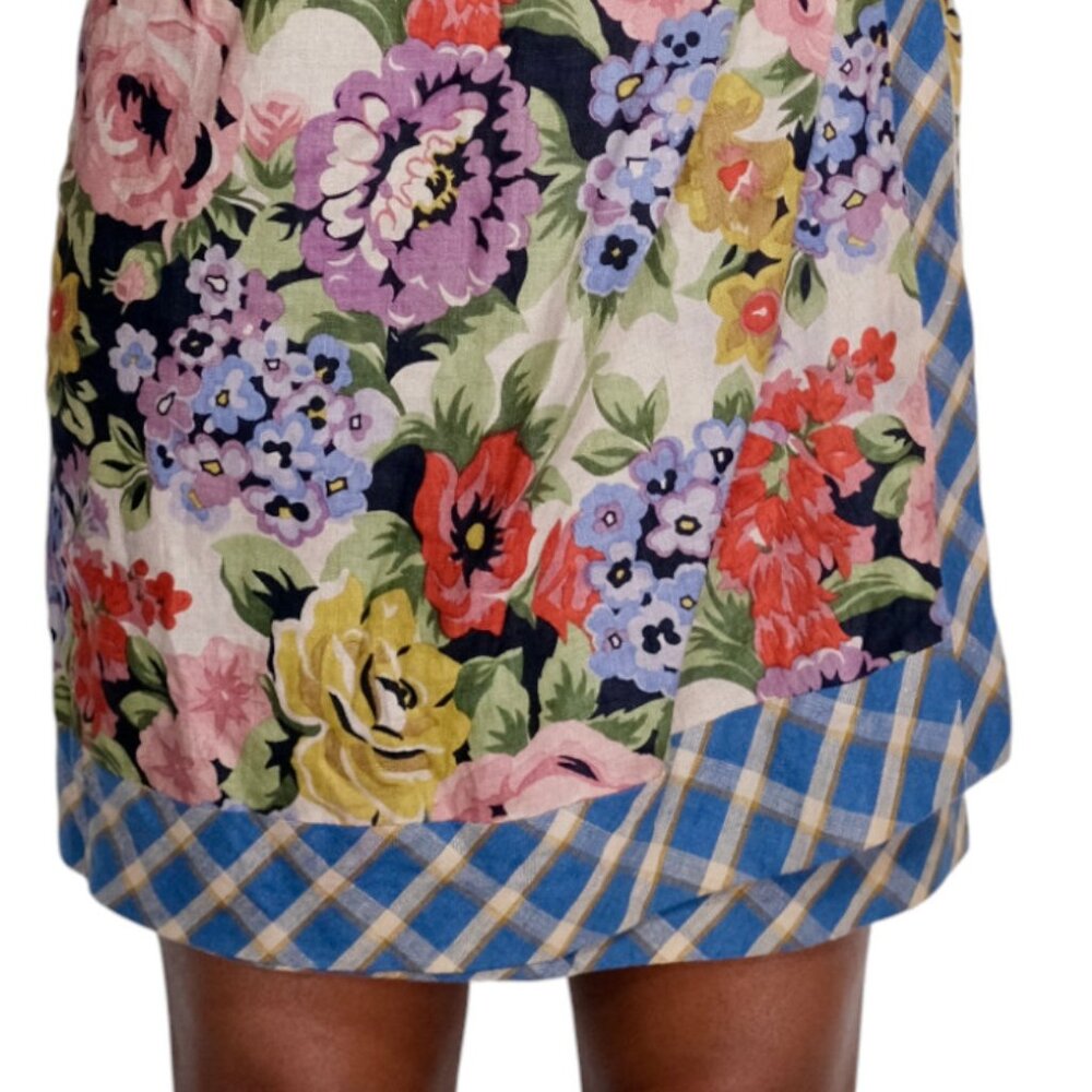 Vintage Anne Klein 2 Floral Pattern on Plaid Pattern Pencil Skirt Size 6 - Picture 7 of 9